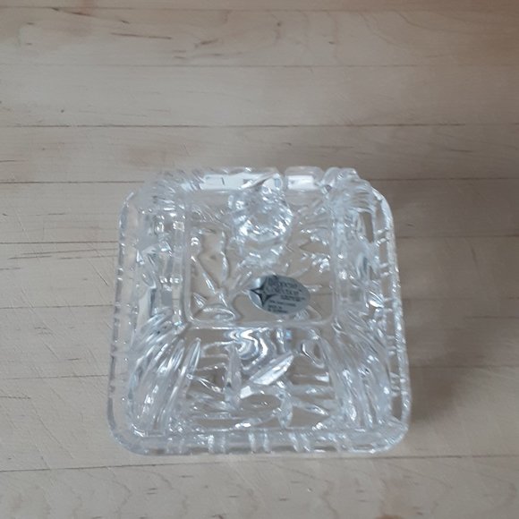 Vtg. Lead Crystal Cut Glass "Star Of David" Square Butter Dish. Made In Germany - Picture 5 of 5